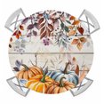thumbnail image 1 of Orange Blue Fall Round Tablecloth for 45-54 Inch Tables,Fitted Table Cover with Elastic Edge,Vintage Thanksgiving Pumpkins Maple Leaf Waterproof Outdoor Table Cloth Protector for Patio Garden Dinner, 1 of 9