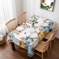 thumbnail image 1 of Orange Blue Fall Table Cloth Waterproof Tablecloths, Thanksgiving Botanical Pumpkins Tablecloth Dining Table Cover for Kitchen Party Tabletop Outdoor, Rectangle Tablecloth 60x84 Inch, 1 of 9