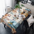 thumbnail image 1 of Orange Blue Fall Table Cloth Waterproof Tablecloths, Thanksgiving Pumpkins Harvest Botanical Tablecloth Dining Table Cover for Kitchen Party Tabletop Outdoor, Rectangle Tablecloth 60x120 Inch, 1 of 9