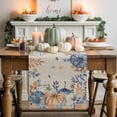 thumbnail image 1 of Orange Blue Fall Table Runner, Autumn Thanksgiving Kitchen Dining Table Decoration for Home Party Decor 13x36 Inches, 1 of 9
