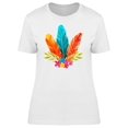 thumbnail image 1 of Orange & Blue Feathers T-Shirt Women -Image by Shutterstock, Female Large, 1 of 2