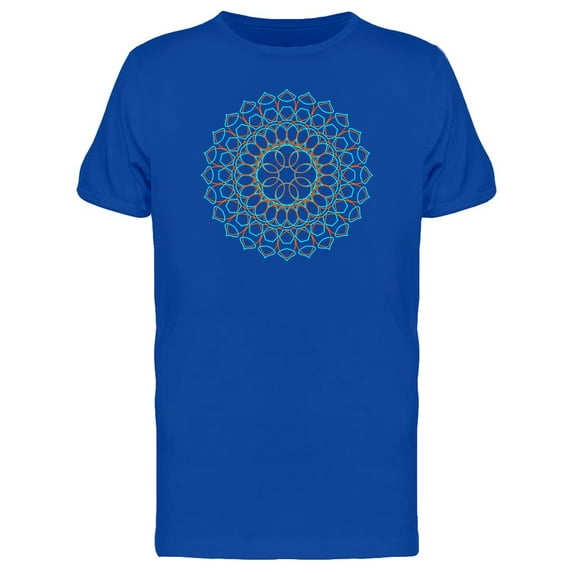 Orange Blue Goth Mandala T-Shirt Men -Image by Shutterstock, Male x-Large