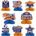 Orange and Blue Graduation Decorations 20248pcs Graduation