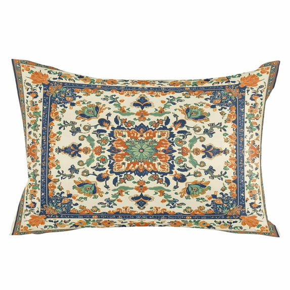 Orange Blue Green Southwestern Throw Pillow Cover 20 x 36 Inch Decorative Pillow Cover Boho Geometric Ethnic Lumbar Pillowcase Seasonal Rectangle Cushion Case for Couch Sofa Bed Living Room
