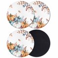 thumbnail image 1 of Orange Blue Grey Fall Coasters Set of 4, Absorbent Coasters for Drinks, Thanksgiving Pumpkins Botanical Coaster for Desk Coffee Table Protection, Home Decor House Warming Gifts 4", 1 of 8