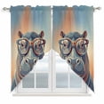 thumbnail image 1 of Orange Blue Hippocampus Swag Valances for Windows, Kitchen Window Curtains Over Sink, Funny Animals Modern Art Window Treatment Curtains for Living Room/Bedroom Curtains 2 Panel Sets 36"x45", 1 of 8