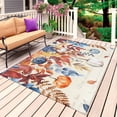 thumbnail image 1 of Orange Blue Leaves Fall Outdoor Rug for Patio/Deck/Porch, Non-Slip Large Area Rug 6 x 9 Ft, Thanksgiving Small Pumpkins Weeping Indoor Outdoor Rugs Washable Area Rugs, Camping Rug Carpet Runner, 1 of 8