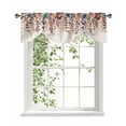 thumbnail image 1 of Orange Blue Leaves Tie Up Valances Curtain, Adjustable Kitchen Fall Leaf Branch Retro Valances for Windows Decor, Rod Pocket Short Curtains Set for Bedroom/Bathroom, 42"x18", 1 of 8