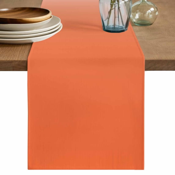 Orange Blue Ombre Table Runner, Abstract Modern Art Aesthetics Washable Cotton Linen Table Runners 90 Inches Long, Dresser Scarf Runner for Dining/Coffee/Kitchen/Hallway Tables 13''x90''