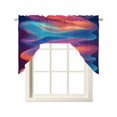thumbnail image 1 of Orange Blue Pink Moire Swag Valances for Windows, Small Curtains Drapes, Modern Water Ripple Kitchen Window Curtains Over Sink Rod Pocket Window Treatment Valance for Bedroom/Bathroom 56"x36", 1 of 5