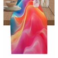 thumbnail image 1 of Orange Blue Pink Moire Table Runner 72 Inches, Contemporary Water Ripple Bed Runner Dresser Scarves Tabletop for Indoor Outdoor Parties/Ceremony/Banquet, 14" x 72", 1 of 8