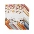 thumbnail image 1 of Orange Blue Pumpkin Fall Cloth Napkins Set of 6 Reusable Dinner Napkins, Thanksgiving Floral Leaves Cocktail Napkin Washable Table Napkins for Wedding/Holiday Party/Baby Shower 20"x20", 1 of 7