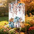 thumbnail image 1 of Orange Blue Pumpkin Fall Garden Flag 28x40 Double Sided - Welcome Garden Flags for All Seasons Outside Décor, Thanksgiving Maple Leaf Decorative Personalized Yard Flags Large Sign, 1 of 9