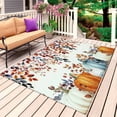 thumbnail image 1 of Orange Blue Pumpkin Fall Outdoor Rug for Patio/Deck/Porch, Non-Slip Large Area Rug 5 x 8 Ft, Thanksgiving Eucalyptus Leaves Indoor Outdoor Rugs Washable Area Rugs, Camping Rug Carpet Runner, 1 of 8