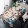 thumbnail image 1 of Orange Blue Pumpkin Fall Table Cloth Waterproof Tablecloths, Thanksgiving Eucalyptus Leaves Rustic Tablecloth Dining Table Cover for Kitchen Party Tabletop Outdoor, Rectangle Tablecloth 54x108 Inch, 1 of 9