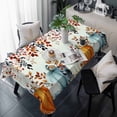 thumbnail image 1 of Orange Blue Pumpkin Fall Table Cloth Waterproof Tablecloths, Thanksgiving Eucalyptus Leaves Tablecloth Dining Table Cover for Kitchen Party Tabletop Outdoor, Rectangle Tablecloth 54x108 Inch, 1 of 9