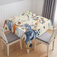 thumbnail image 1 of Orange Blue Pumpkin Fall Table Cloth Waterproof Tablecloths, Thanksgiving Maple Leaves Branch Tablecloth Dining Table Cover for Kitchen Party Tabletop Outdoor, Square Tablecloth 60x60 Inch, 1 of 9
