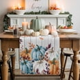 thumbnail image 1 of Orange Blue Pumpkin Table Runner, Autumn Thanksgiving Kitchen Dining Table Decoration for Home Party Decor 18x72 Inches, 1 of 9