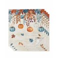 thumbnail image 1 of Orange Blue Pumpkins Fall Cloth Napkins Set of 4 Reusable Dinner Napkins, Weeping Botanical Thanksgiving Retro Cocktail Napkin Washable Table Napkins for Wedding/Holiday Party/Baby Shower 20"x20", 1 of 7
