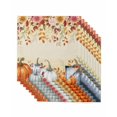 thumbnail image 1 of Orange Blue Pumpkins Fall Cloth Napkins Set of 8 Reusable Dinner Napkins, Thanksgiving Eucalyptus Floral Cocktail Napkin Washable Table Napkins for Wedding/Holiday Party/Baby Shower 20"x20", 1 of 7
