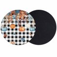 thumbnail image 1 of Orange Blue Pumpkins Fall Coasters Set of 2, Absorbent Coasters for Drinks, Weeping Botanical Thanksgiving Plaid Coaster for Desk Coffee Table Protection, Home Decor House Warming Gifts 4", 1 of 8