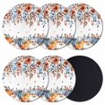 thumbnail image 1 of Orange Blue Pumpkins Fall Coasters Set of 6, Absorbent Coasters for Drinks, Thanksgiving Floral Botanical Coaster for Desk Coffee Table Protection, Home Decor House Warming Gifts 4", 1 of 8