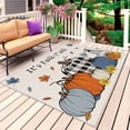 thumbnail image 1 of Orange Blue Pumpkins Fall Outdoor Rug for Patio/Deck/Porch, Non-Slip Large Area Rug 4 x 6 Ft, Thanksgiving Maple Leaf Rustic Indoor Outdoor Rugs Washable Area Rugs, Camping Rug Carpet Runner, 1 of 8