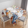 thumbnail image 1 of Orange Blue Pumpkins Fall Table Cloth Waterproof Tablecloths, Thanksgiving Floral Botanical Tablecloth Dining Table Cover for Kitchen Party Tabletop Outdoor, Square Tablecloth 60x60 Inch, 1 of 9
