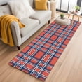 thumbnail image 1 of Orange Blue Runner Rug 2x6 FT,Non Slip Hallway Rugs,British Style Buffalo Plaid Lattice Washable Soft Floor Carpet Non-Shedding Throw Runner Carpet Long Rug for Entryway Kitchen Bedside Sliding Door, 1 of 8