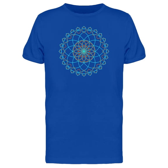 Orange Blue Sacred Mandala T-Shirt Men -Image by Shutterstock, Male Small