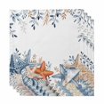 thumbnail image 1 of Orange Blue Starfish Coastal Cloth Napkins, Nautical Beach Eucalyptus Washable and Reusable Dinner Napkins Set of 4, Table Napkin for Kitchen Party Birthday Wedding Hotel Housewarming 20"x20", 1 of 9