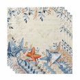 thumbnail image 1 of Orange Blue Starfish Coastal Cloth Napkins, Summer Beach Eucalyptus Rustic Washable and Reusable Dinner Napkins Set of 4, Table Napkin for Kitchen Party Birthday Wedding Hotel Housewarming 20"x20", 1 of 9