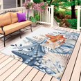 thumbnail image 1 of Orange Blue Starfish Coastal Outdoor Rug 3x5 Ft, Non Slip Washable Area Rug, Nautical Beach Eucalyptus Patio Rugs Carpet Runner, Large Floor Mat for Indoor/Outdoor Deck Porch Camping, 1 of 8
