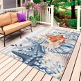 thumbnail image 1 of Orange Blue Starfish Coastal Outdoor Rug 4x6 Ft, Non Slip Washable Area Rug, Summer Beach Eucalyptus Retro Patio Rugs Carpet Runner, Large Floor Mat for Indoor/Outdoor Deck Porch Camping, 1 of 8
