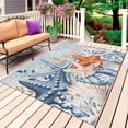 thumbnail image 1 of Orange Blue Starfish Coastal Outdoor Rug 4x6 Ft, Non Slip Washable Area Rug, Summer Beach Eucalyptus Vintage Patio Rugs Carpet Runner, Large Floor Mat for Indoor/Outdoor Deck Porch Camping, 1 of 8