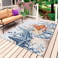 thumbnail image 1 of Orange Blue Starfish Coastal Outdoor Rug 5x7 Ft, Non Slip Washable Area Rug, Summer Beach Eucalyptus Patio Rugs Carpet Runner, Large Floor Mat for Indoor/Outdoor Deck Porch Camping, 1 of 8