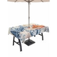 thumbnail image 1 of Orange Blue Starfish Coastal Outdoor Tablecloth - 54x80 Inch Rectangle Dining Table Cover, Summer Beach Eucalyptus Rustic Waterproof Outdoor Table Cloth with Umbrella Hole & Zipper for Picnic/Patio, 1 of 7