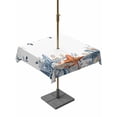 thumbnail image 1 of Orange Blue Starfish Coastal Outdoor Tablecloth - 60x60 Inch Square Dining Table Cover, Nautical Beach Eucalyptus Waterproof Outdoor Table Cloth with Umbrella Hole & Zipper for Picnic/Patio/Party, 1 of 7