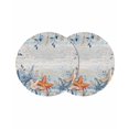 thumbnail image 1 of Orange Blue Starfish Coastal Round 13 Inch Placemats Set of 2, Summer Beach Eucalyptus Vintage HeatResistant Non Slip Place Mats for Dining Table, Wipeable Braided Kitchen Table Mats for Housewarming, 1 of 9