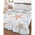 thumbnail image 1 of Orange Blue Starfish Full Size Down Alternative Comforter, Lightweight Comforter Quilt Bedding Set with Pillow Shams Summer Beach Coastal Ocean All Seasons Bed Comforter Duvet Insert 78"x90", 1 of 7