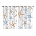 thumbnail image 1 of Orange Blue Starfish Kitchen Curtains 63 Inch Length, Summer Beach Coastal Ocean Grommet Top Bedroom Living Room Curtains, Light Filtering Cafe Curtain Drapes 2 Panels Set 104''x63'', 1 of 9