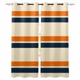 thumbnail image 1 of Orange Blue Stripe Blackout Curtains 45 Inches Long for Bedroom, Minimalist Farmhouse Stripes Thermal Insulated Room Darkening Black Out Window Curtain Panels Grommet Drapes for Living Room, 1 of 8