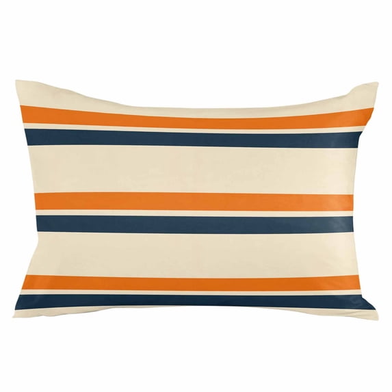 Orange Blue Stripe Throw Pillow Cover 20 x 26 Inch Decorative Pillow Cover Minimalist Farmhouse Stripes Lumbar Pillowcase Seasonal Rectangle Cushion Case for Couch Sofa Bed Living Room