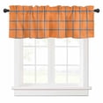 thumbnail image 1 of Orange Blue Stripes Check Valances for Windows Simple Style Lines Abstract Art Rod Pocket Curtain Valance Window Treatment Short Curtains for Kitchen Living Room, 58"x16", 1 of 5