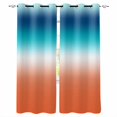 thumbnail image 1 of Orange Blue Teal Ombre Blackout Curtains for Bedroom/Living Room, Thermal Insulated Kitchen Curtains, Contemporary Abstract Gradient Grommet Darkening Window Treatment Drapes 52"x84"x2, 1 of 8