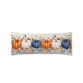 thumbnail image 1 of Orange Blue Thanksgiving Body Pillow Cover 20 x 54 Inch Decorative Pillow Cover Fall Pumpkins Maple Leaf Botanical Lumbar Pillowcase Seasonal Rectangle Cushion Case for Couch Sofa Bed Living Room, 1 of 9