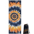 thumbnail image 1 of Orange Blue Tie Dye Mandala Pattern Hot Yoga Mat Towel Non Slip for Hot Yoga - Quick-Drying Yoga Mat Cover with 4 Corner Pockets with Travel Bag - Hot Yoga Towel Non Slip 70"x26", 1 of 6