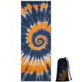 thumbnail image 1 of Orange Blue Tie Dye Mandala Pattern Hot Yoga Mat Towel Non Slip for Hot Yoga - Quick-Drying Yoga Mat Cover with 4 Corner Pockets with Travel Bag - Hot Yoga Towel Non Slip 70"x26", 1 of 6