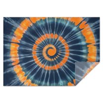 Orange Blue Tie Dye Mandala Pattern Rectangle Tablecloth 60"x84",Waterproof Polyester Rectangle Table Cloth, Wipeable Spillproof Polyester Tablecloth for Dining, Camping, Indoor and Outdoor