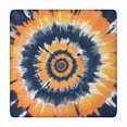 thumbnail image 1 of Orange Blue Tie Dye Mandala Pattern Square Fitted Tablecloth with Elastic Edge,Square Table Cover,Washable Elastic Table Cover for Home Kitchen Party Decor 34"x34", 1 of 6